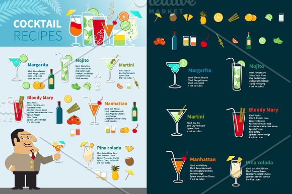Cocktail Flat Set in Graphics - product preview 5