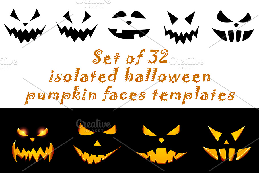 Halloween pumpkin face patterns