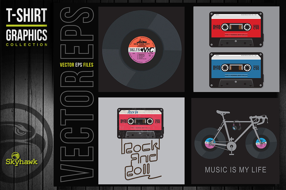 Vectors graphics music for tee shirt in Illustrations - product preview 8