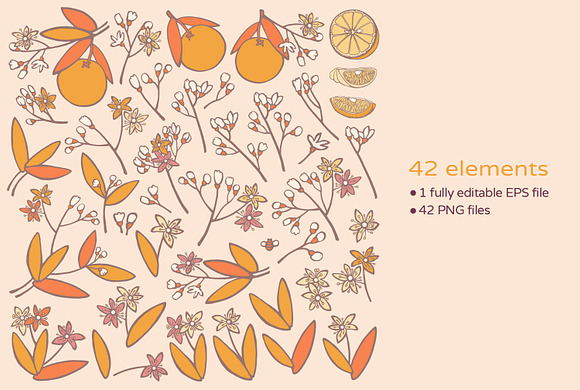 Orange garden monograms in Illustrations - product preview 2