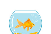 Gold fish in small bowl