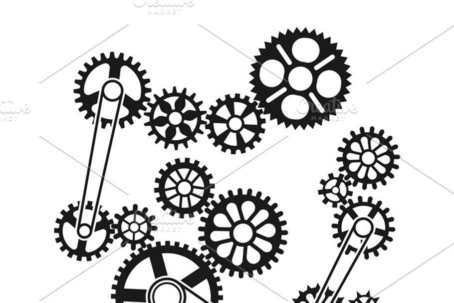 Gears and wheels design element in Illustrations - product preview 8