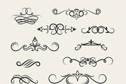 Flourish scroll design elements