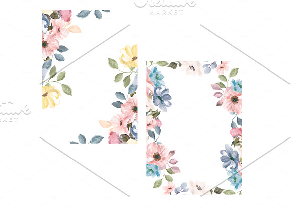 Watercolor Hand Painted Florals in Illustrations - product preview 4