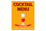 Cocktail menu retro style design