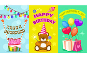 Happy birthday kids postcard set