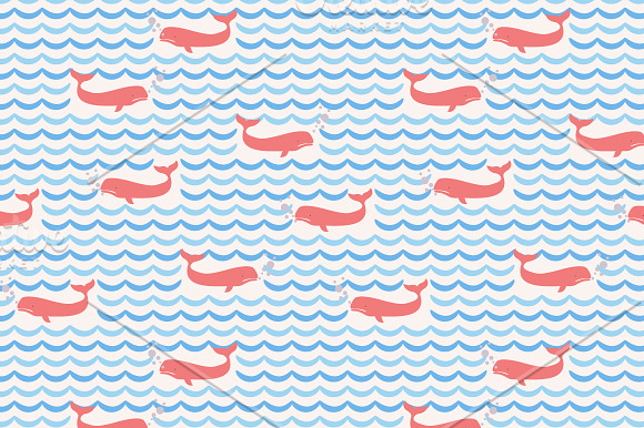 Marine patterns with fish in Patterns - product preview 1