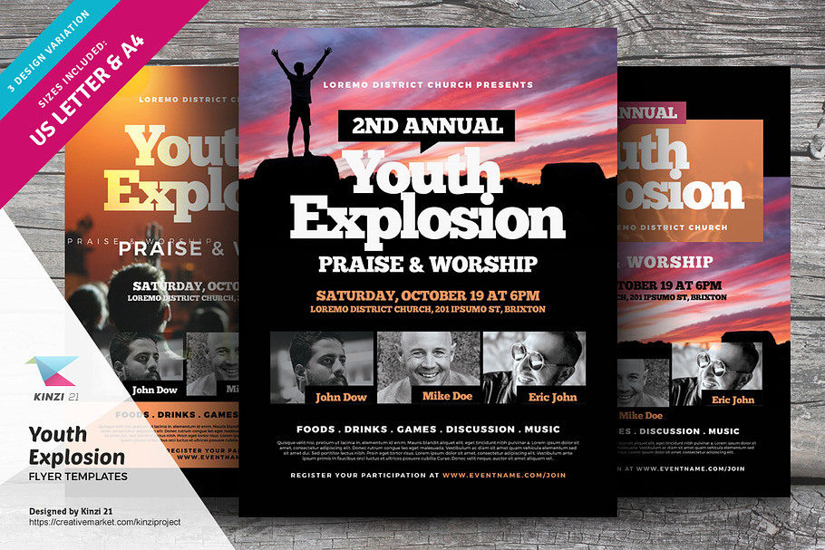 Youth Explosion Flyer Templates in Flyer Templates - product preview 8
