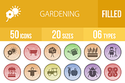 50 Gardening Low Poly B/G Icons