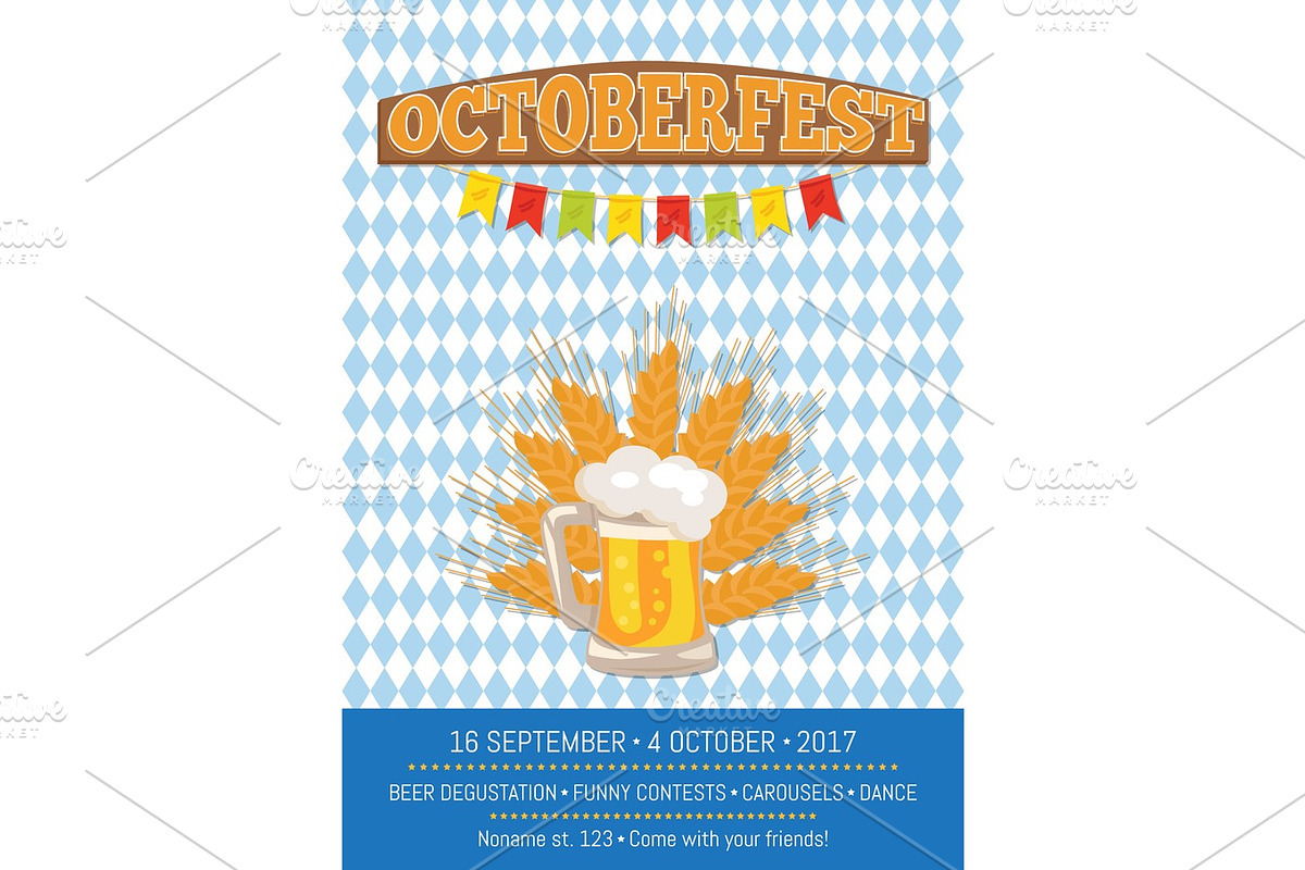 Octoberfest Creative Poster with Information Beer in Illustrations - product preview 8