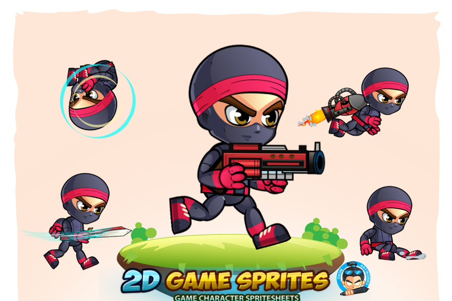 Ninja 2D Game Character Sprites in Illustrations - product preview 8