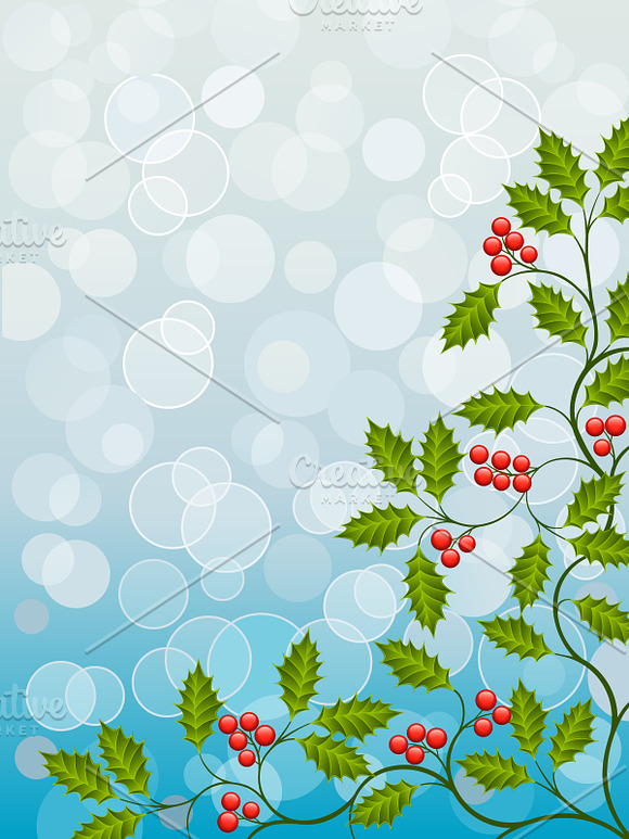 Floral Backgrounds with Holly in Illustrations - product preview 5
