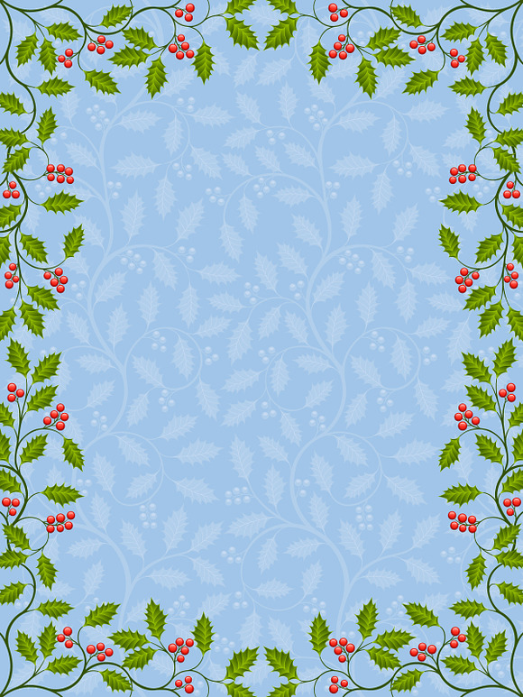 Floral Backgrounds with Holly in Illustrations - product preview 7