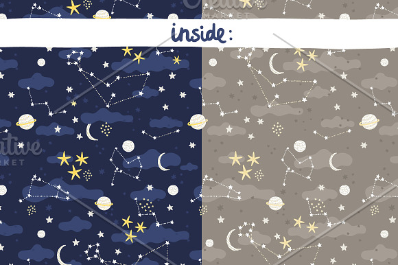 Space seamless pattern in Patterns - product preview 2