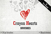 Crayon Hearts PS brushes + 2patterns