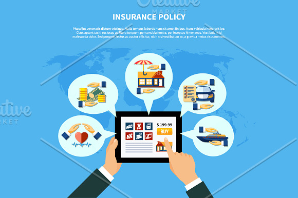 Insurance Flat Set in Icons - product preview 4