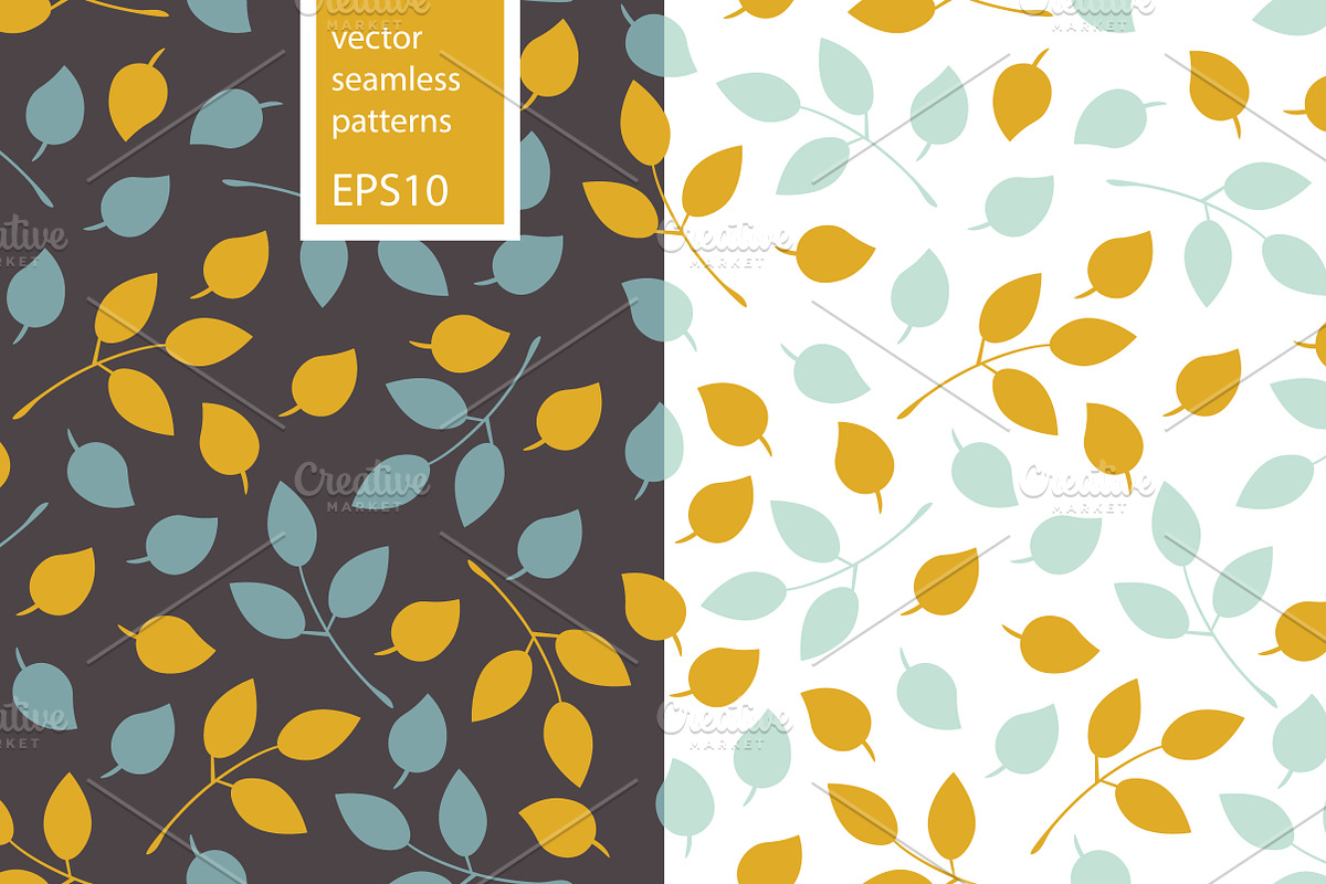 Two vector leaves patterns. EPS in Patterns - product preview 8
