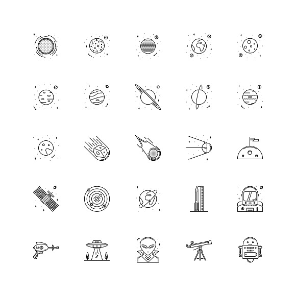 The Space Outline Icons 25 in Graphics - product preview 1