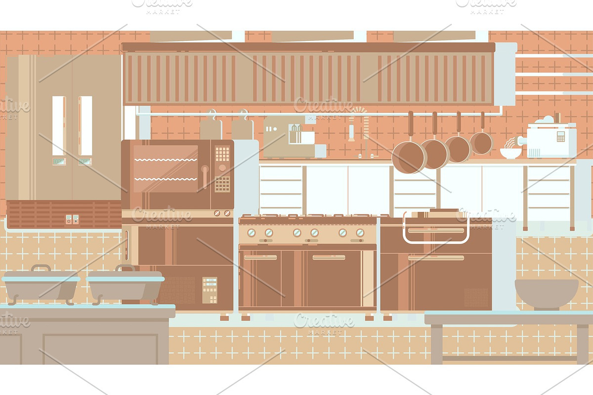 Kitchen flat illustration in Objects - product preview 8