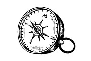Vintage compass engraving vector illustration