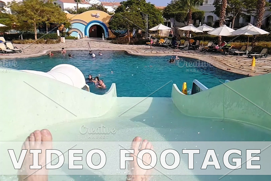 POV of a man riding water slide in water park in Graphics - product preview 8