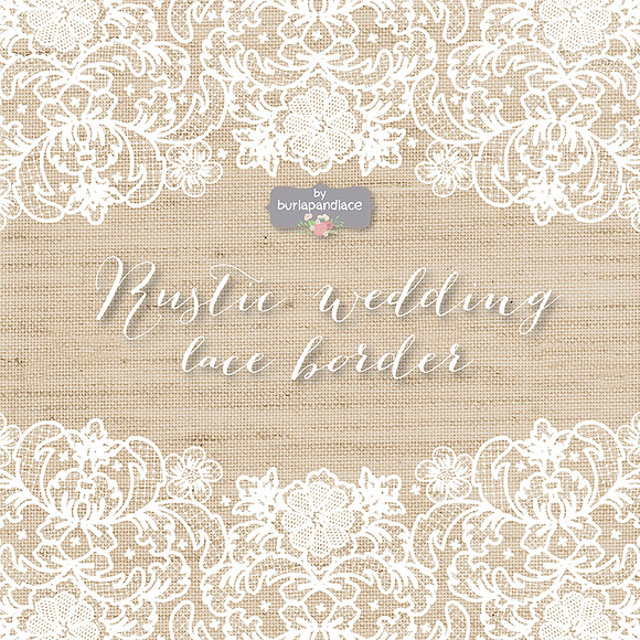 Vector lace wedding border clipart in Illustrations - product preview 2