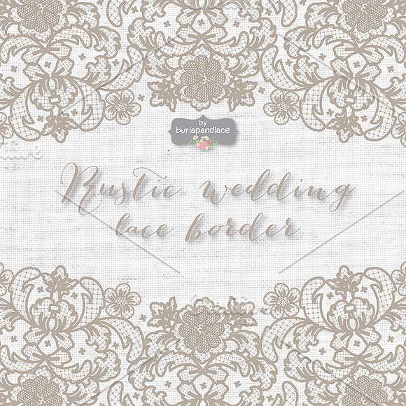 Vector lace wedding border clipart in Illustrations - product preview 3