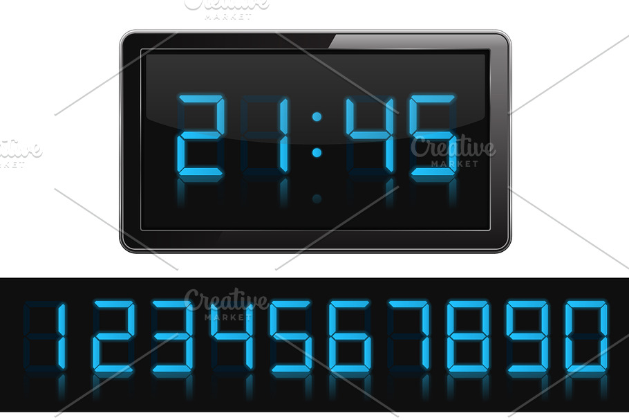 Digital Clock and Numbers