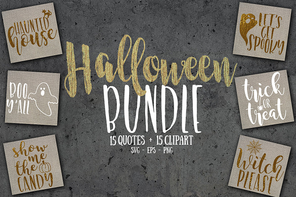 Halloween quotes and clipart bundle