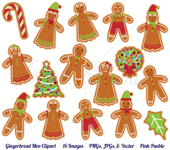 Gingerbread Man Clipart & Vectors in Illustrations - product preview 1
