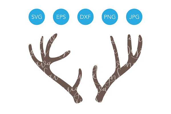 Deer Antlers SVG Cut Files & Clipart