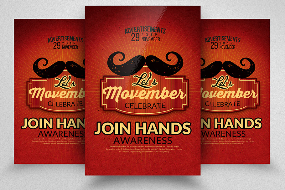 Mustache Movember Flyers in Flyer Templates - product preview 8