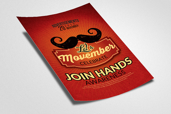 Mustache Movember Flyers in Flyer Templates - product preview 1