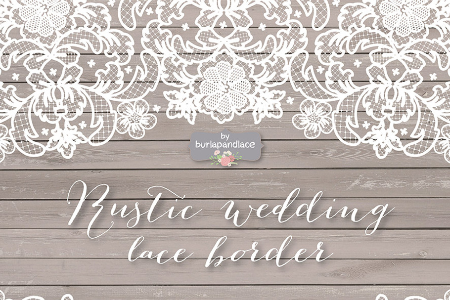 Vector lace wedding border clipart