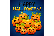 Halloween party invitation pumpkins