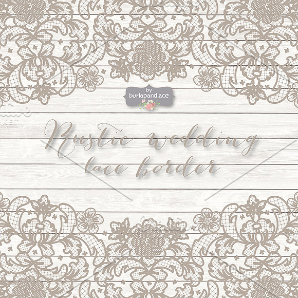 Vector lace wedding border clipart in Illustrations - product preview 3