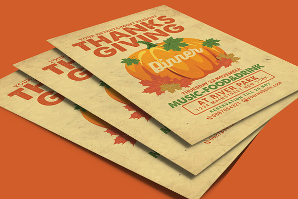 Thanksgiving Dinner Flyer in Flyer Templates - product preview 1