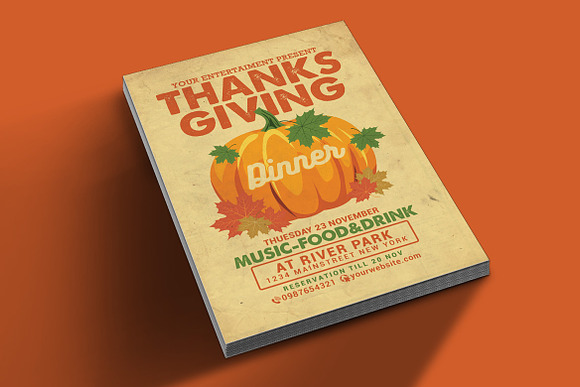 Thanksgiving Dinner Flyer in Flyer Templates - product preview 2
