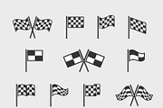 Checkered vector flags