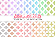 Watercolor Diamond digital paper