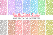 Watercolor Confetti digital paper