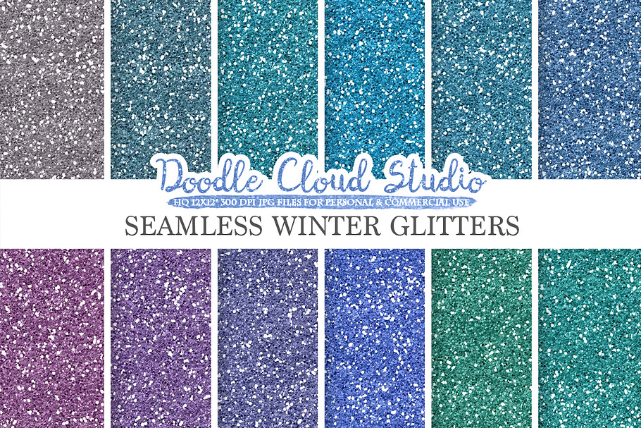 Seamless Winter Glitter paper