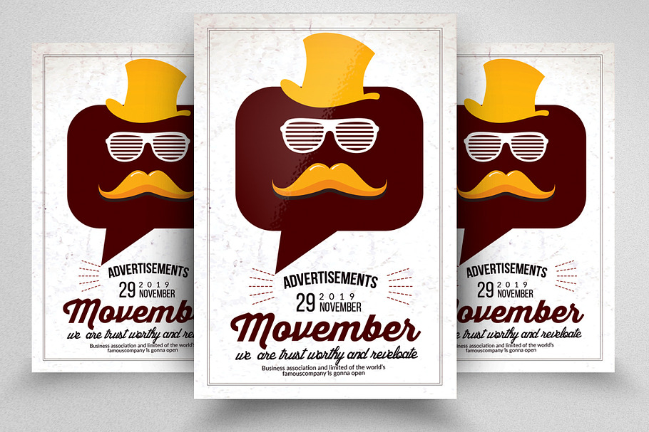 Movember Mustache Flyers in Flyer Templates - product preview 8