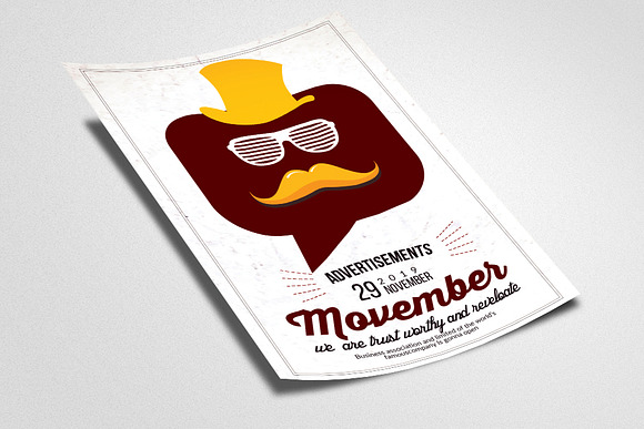 Movember Mustache Flyers in Flyer Templates - product preview 1