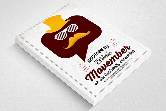 Movember Mustache Flyers in Flyer Templates - product preview 2