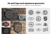 3D signboard logo mock +  templates