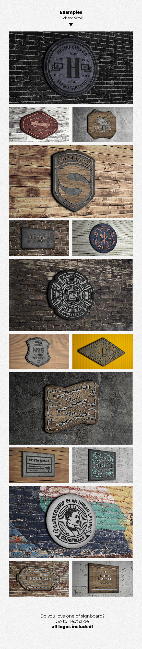 3D signboard logo mock +  templates in Branding Mockups - product preview 2