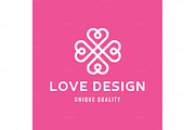 Love Design Hearts in the form of a monogram style flat