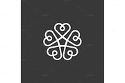 Heart pattern flat style illustration quality of the linear trend vector design