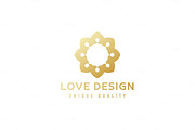 Abstract emblem sign gold gradient on quality